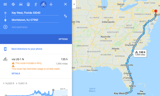 Google map of florida ride