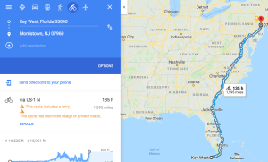 Google map of florida ride
