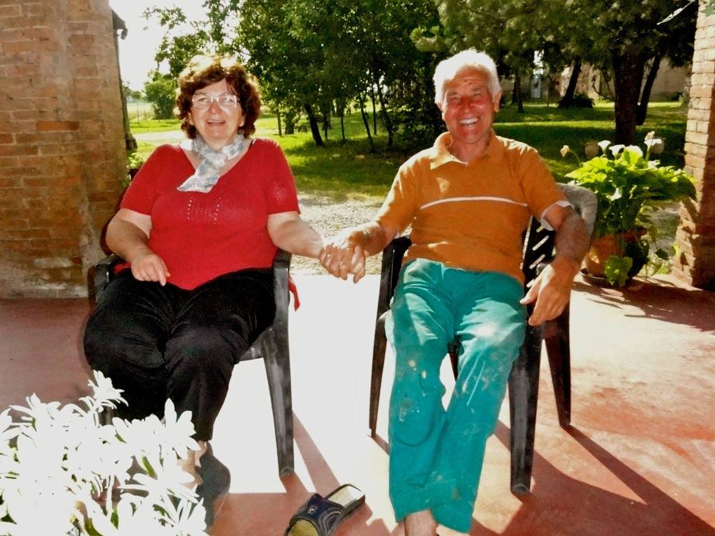 Aldina and Luigi relaxing at home.